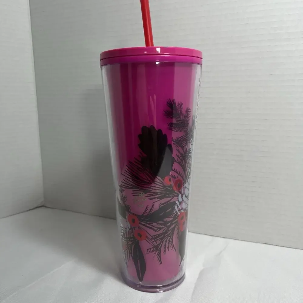 Pink Pinecone Starbucks 2021 Winter Holiday Color Change‎ Venti Cold Cup
